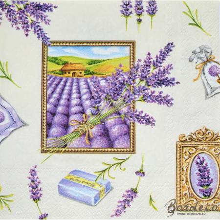 Serwetka do decoupage AMBIENTE lawenda 33x33